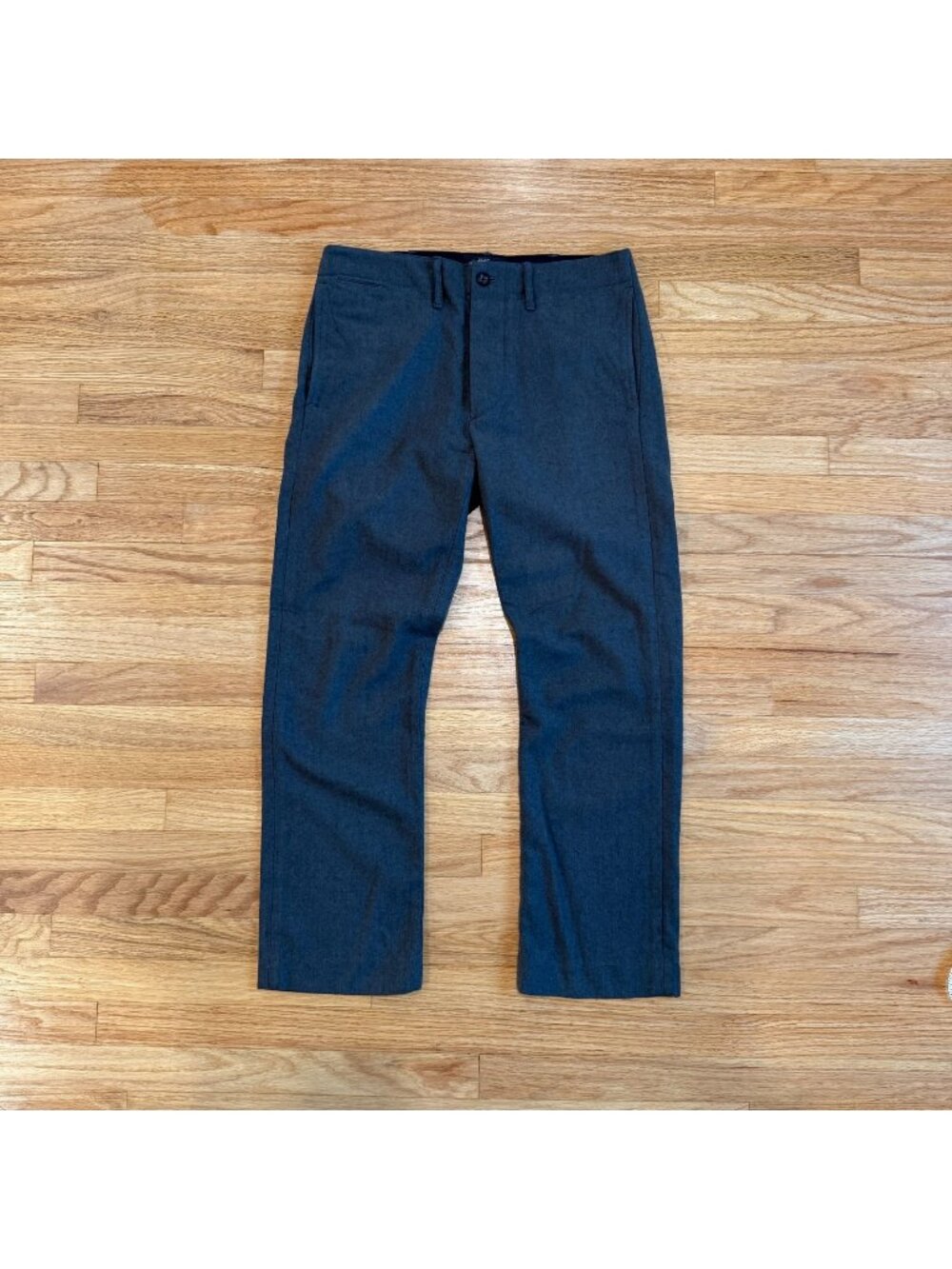 Double RL RRL Grey Wool Straight Fit Officer Trousers 30/27